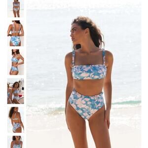 NWT ANTHRO HUTCH Siggi Ruffle High-Waist Bikini Vintage Floral Size Small